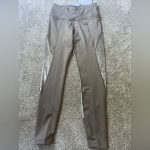 Nike Fast Tight Velvet Panel Running Leggings PocketsDV7236 087 $70 Silver Beige